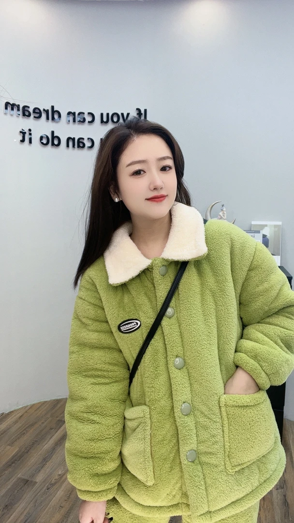 赵小紫01#071加绒加厚时尚保暖休闲简约可外穿女款家居服套装保暖