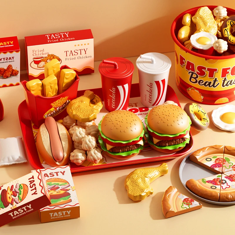 过家家玩具汉堡套餐模型儿童益智仿真食物薯条面包披萨3女孩礼物6