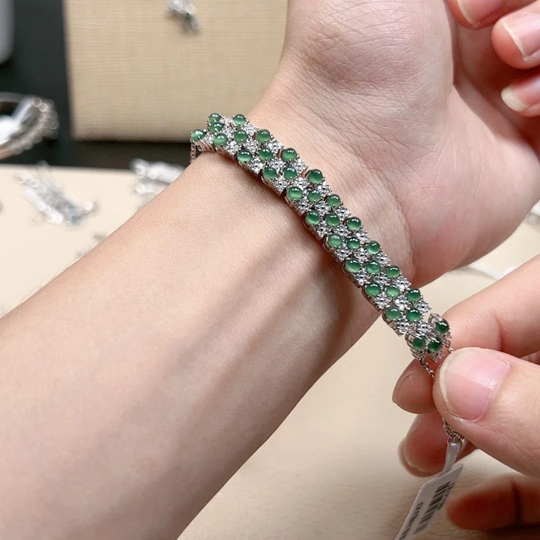【闪购商品】翡翠手链银S925镶嵌