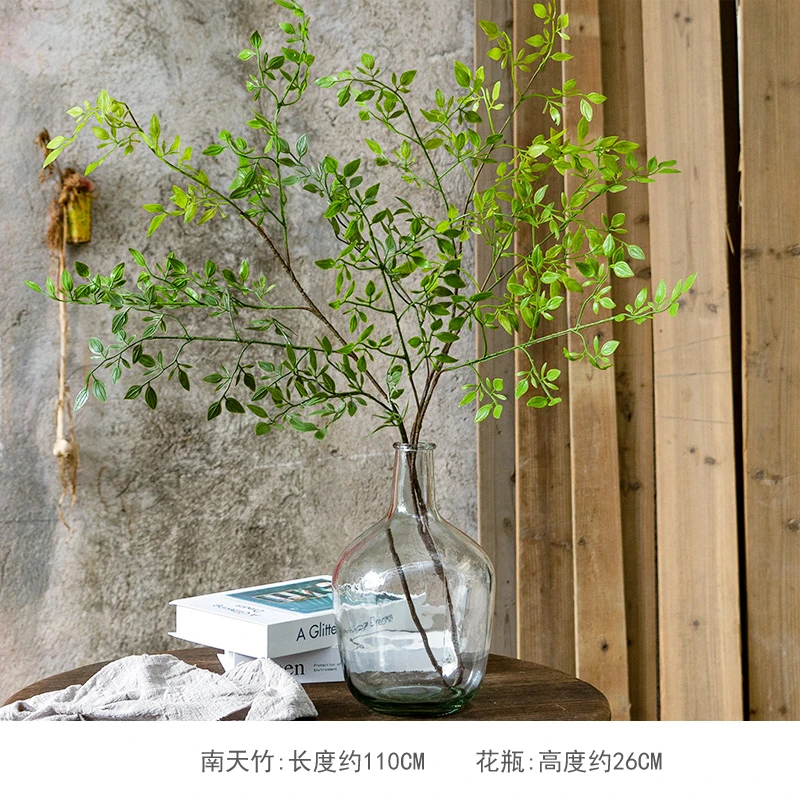 南天竹仿真绿植高端轻奢高枝插花马醉木室内客厅落地造景装饰摆件