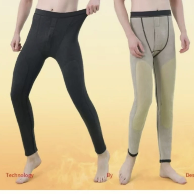 秋冬季男士保暖裤加绒加厚修身护膝打底裤