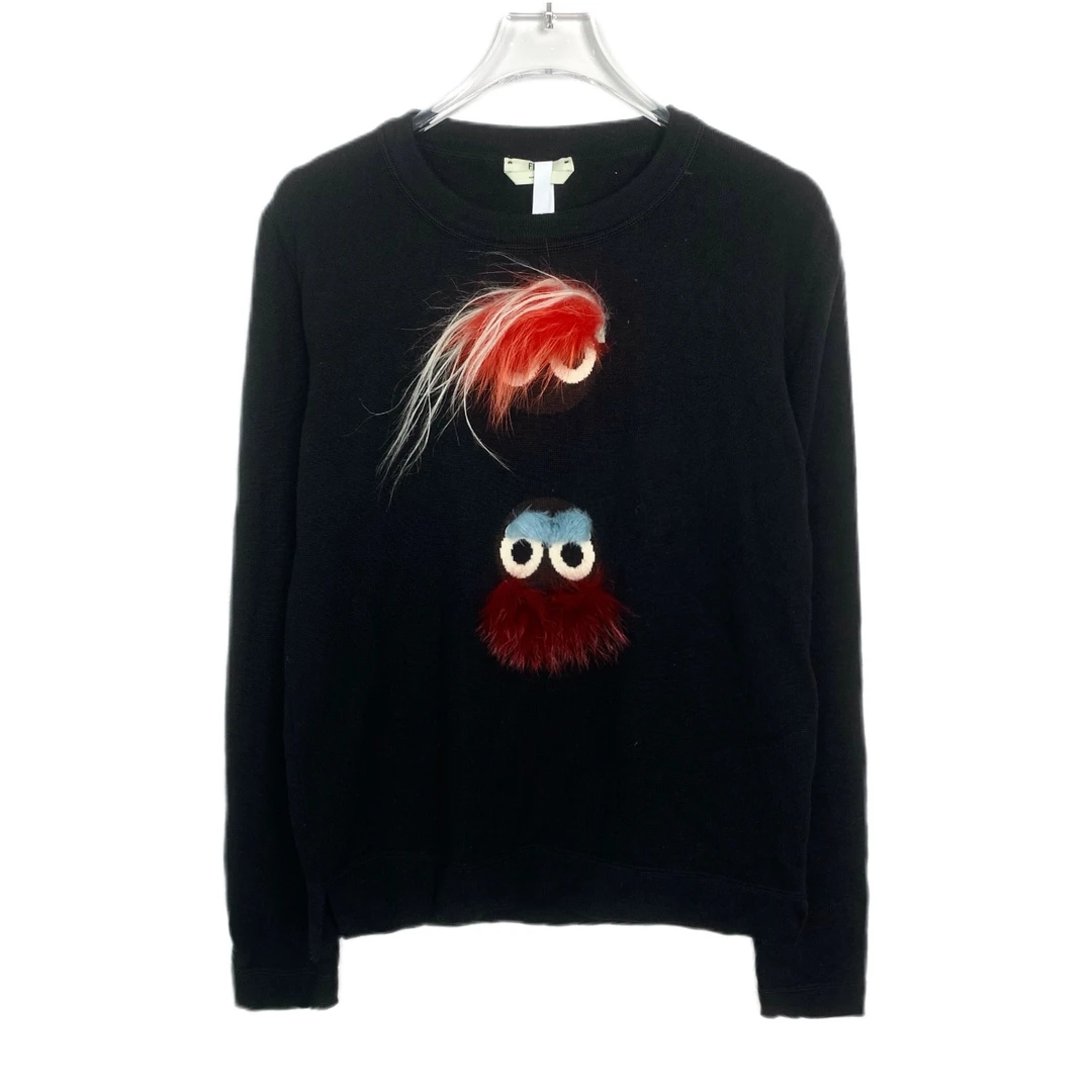 008906 Fendi 芬迪 小怪兽圆领长袖卫衣 黑色 42码