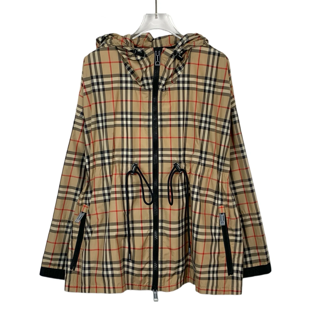 H9464 Burberry 棕色经典格纹连帽拉链夹克外套40 M码 全新带吊牌