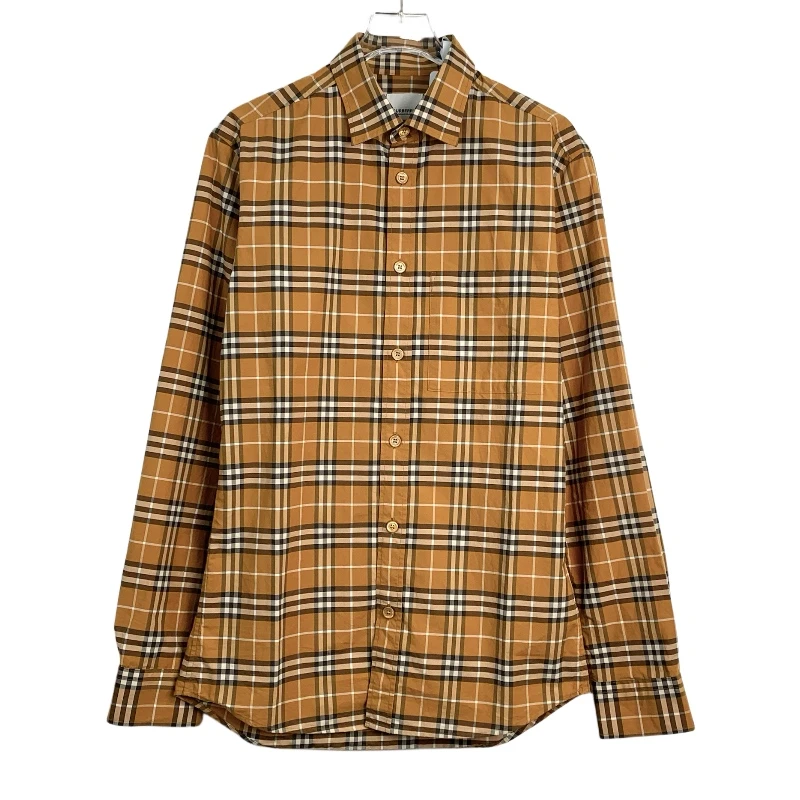 全新 HM 009281 Burberry  博柏利 格纹翻领黄色长袖 XS码