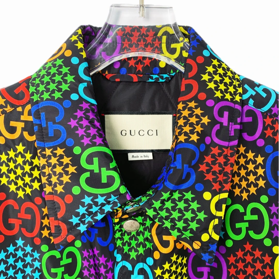 99新 01781 Gucci古驰 5Psychedelic图案跳跳糖马甲 48码
