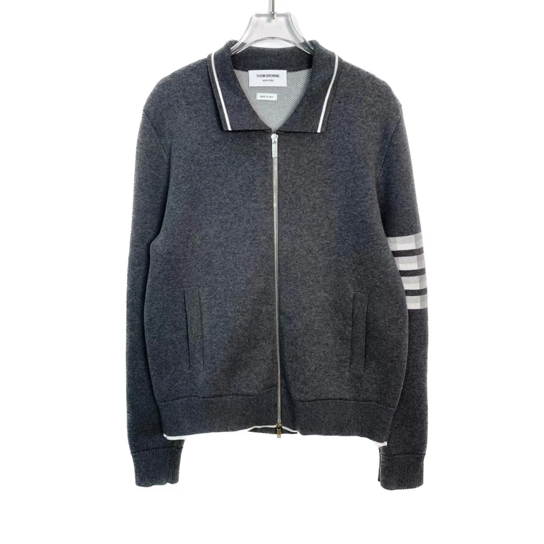 99新 005273 ThomBrowne 2码 动物园系列翻领拉链针织开衫外套