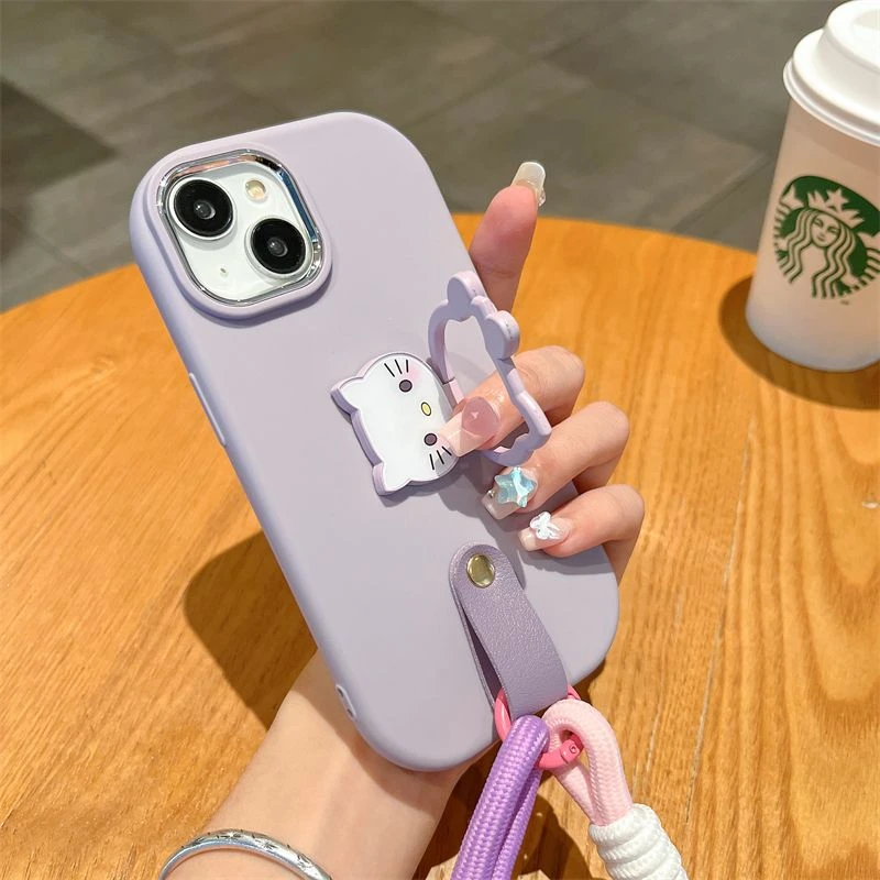 KT猫支架手绳适用iPhone13手机壳苹果14网红15promax全包12女11XR