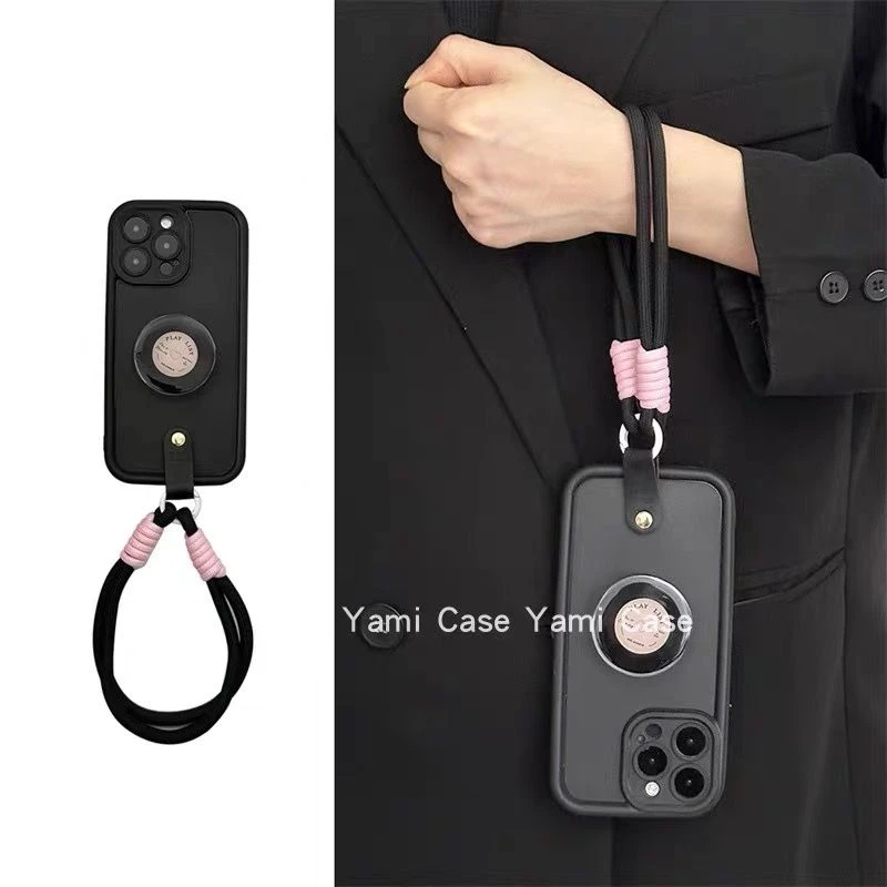 ins小众复古CD唱片支架iPhone15promax手机壳带挂绳11全包12软xr