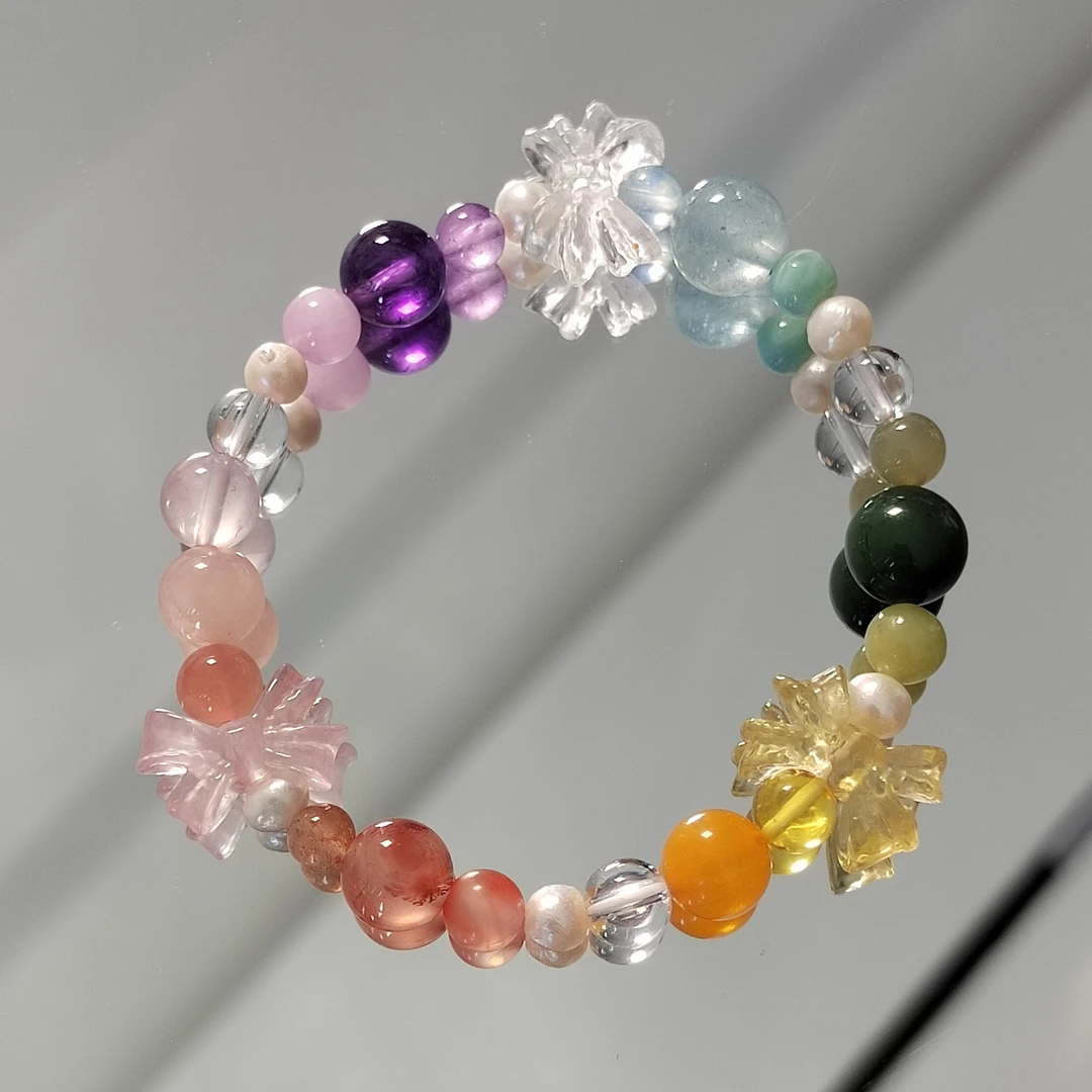 多宝蝴蝶结彩色手链 XK130 多样性发颜色微差 发货件数一