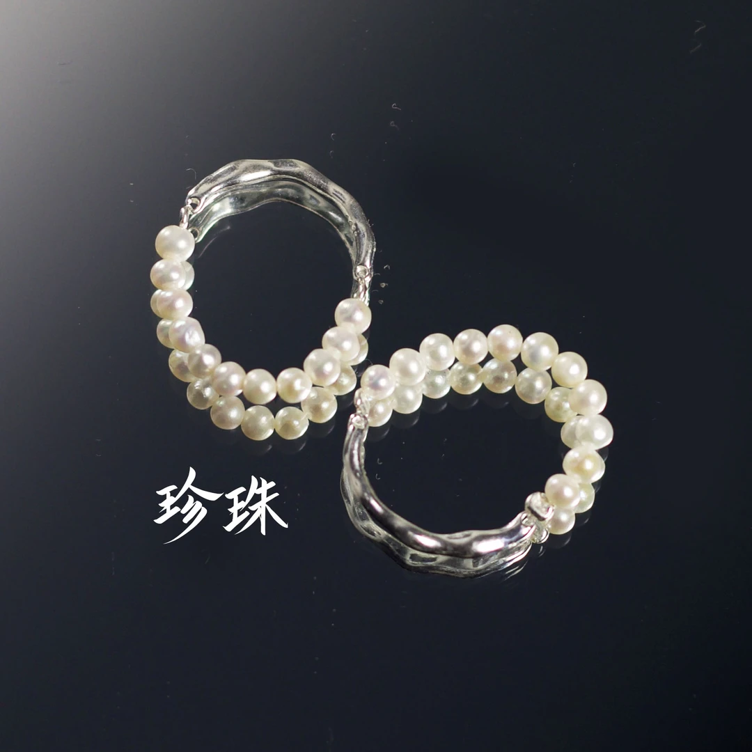 珍珠戒指 Q434 多样性发颜色微差 发货件数一