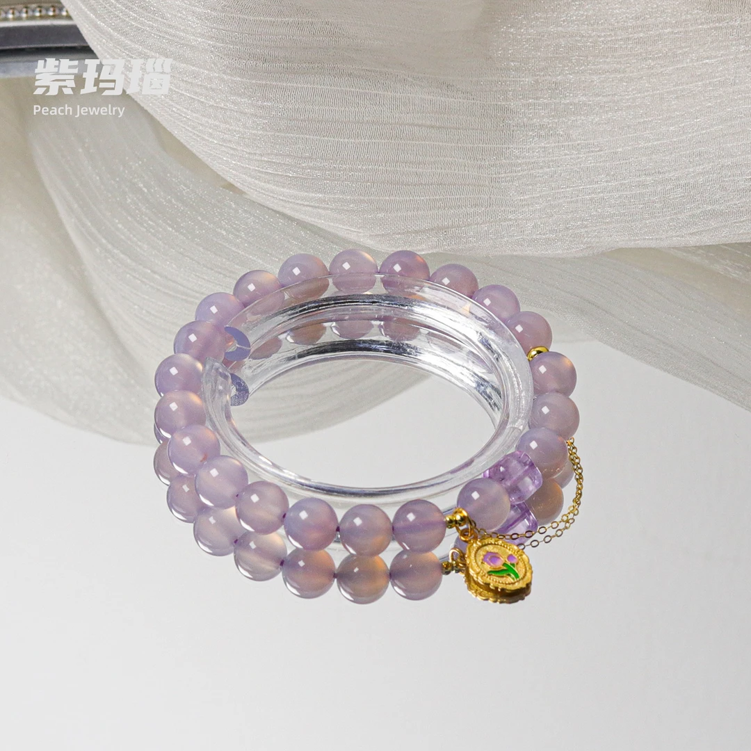《浪漫不止玫瑰》紫玛瑙手链 Q510 多样性发 颜色微差 发货件数一