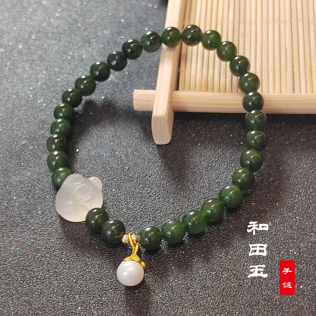 和田玉小兔手链 S28 多样性发颜色微差 发货件数一