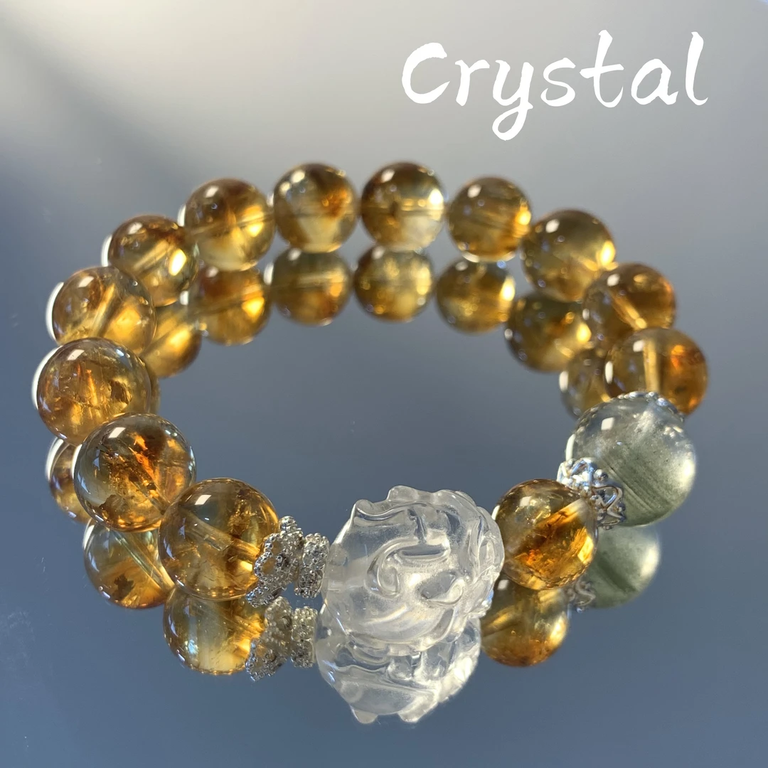 XL54 黄水晶貔貅手链 多样性发颜色微差 发货件数一