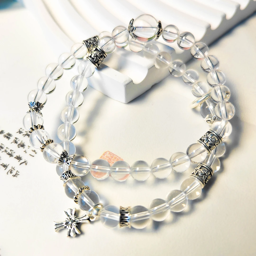 白水晶双圈手链  A118 多样性发颜色微差 发货件数一