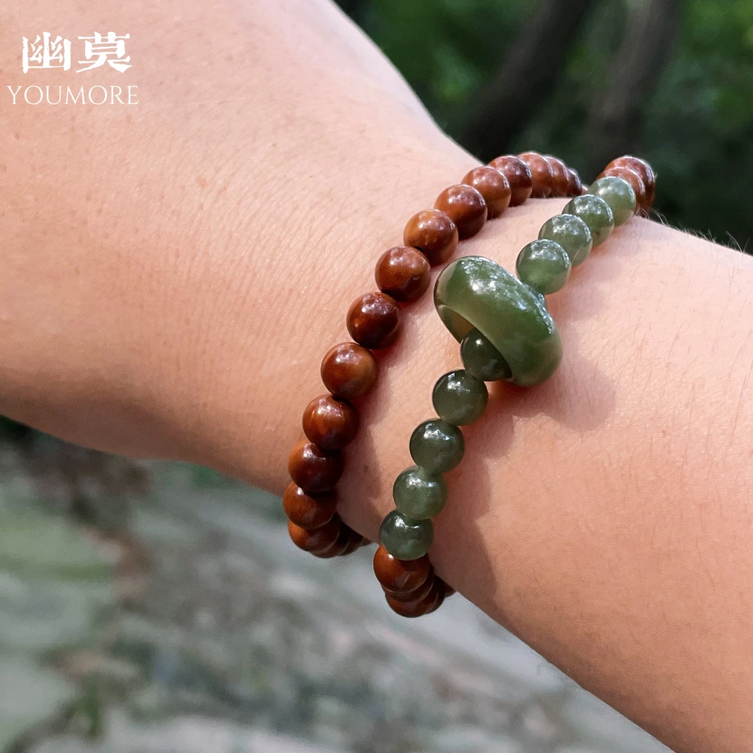 非金属木质手串～半山半水～库克菩提文玩双圈手链