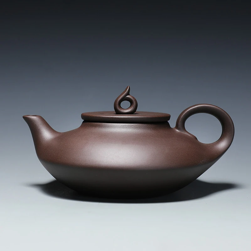 瑞兽四方龙壶大容量紫砂壶手工小茶壶单人壶紫砂紫泥扁如意家用茶