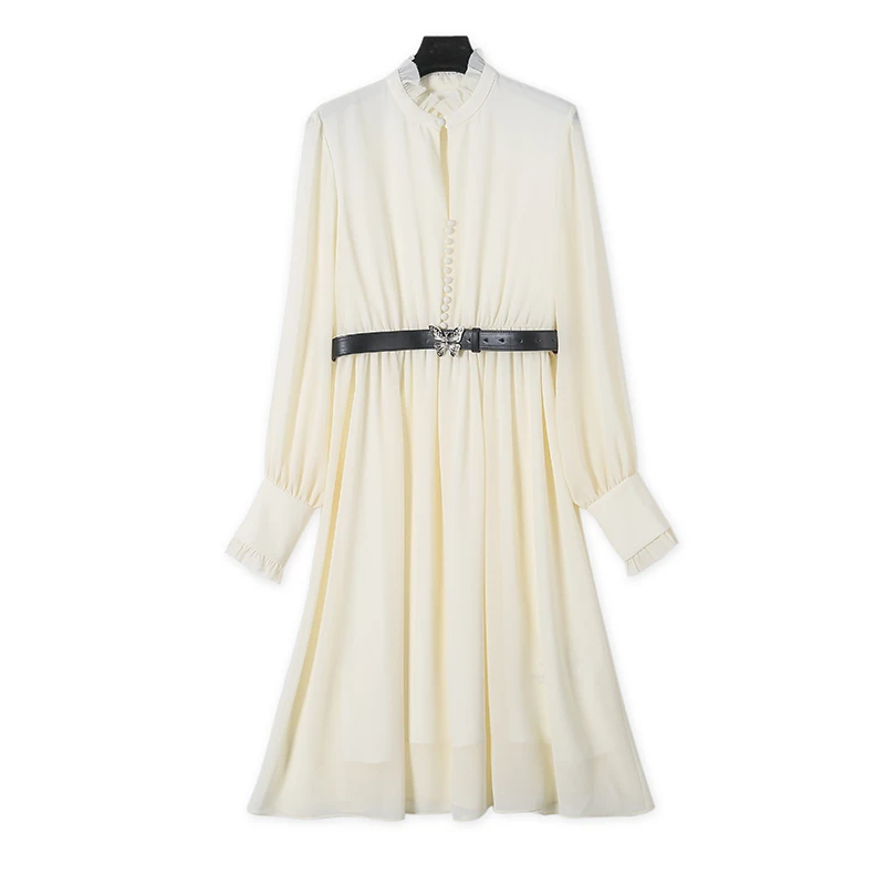 CELLENDI法式复古显瘦遮肚子收腰连衣裙13080