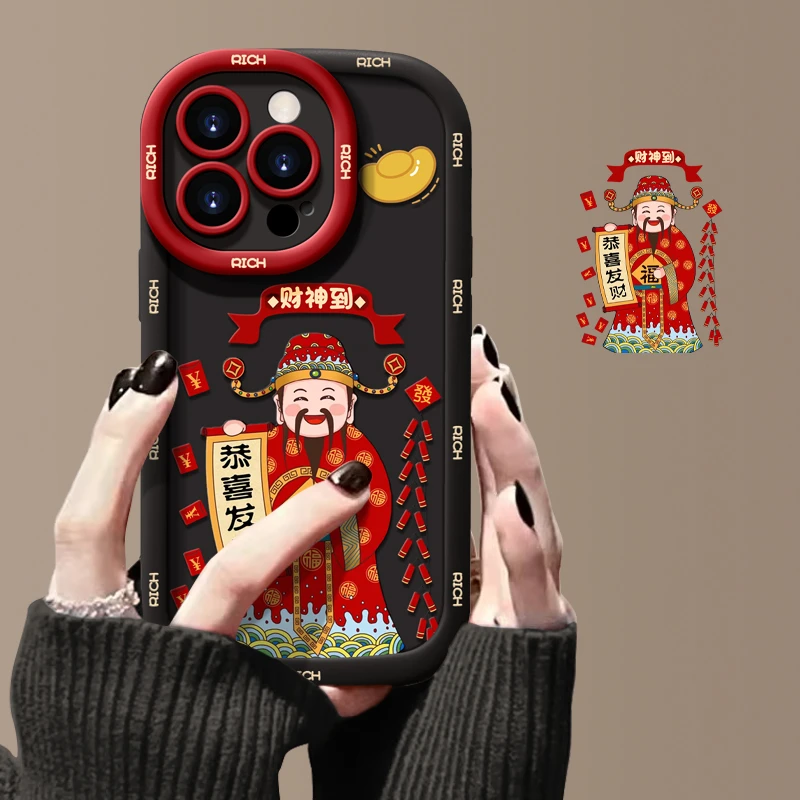 财源滚滚苹果15手机壳iPhone15promax女款14新13保护壳泡芙壳全包