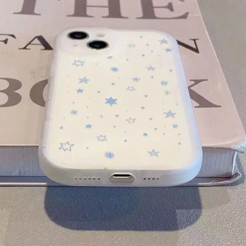 雪花星星适用苹果15手机壳13简约iPhone14Pro小众13/12全包8/7p