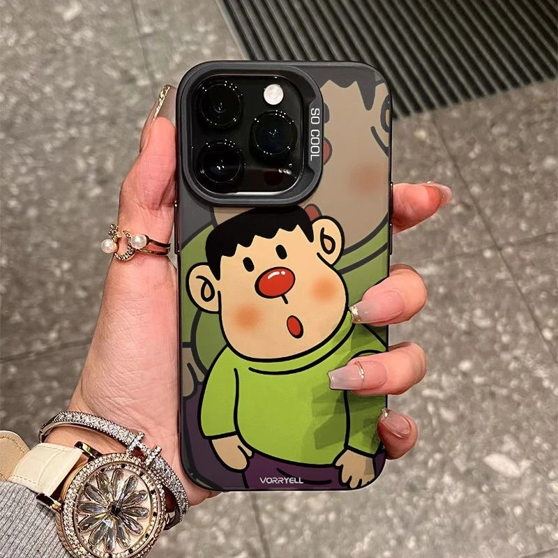 卡通胖虎歪头适用苹果16PRO/15PRO手机壳14Promax可爱13PRO防摔12