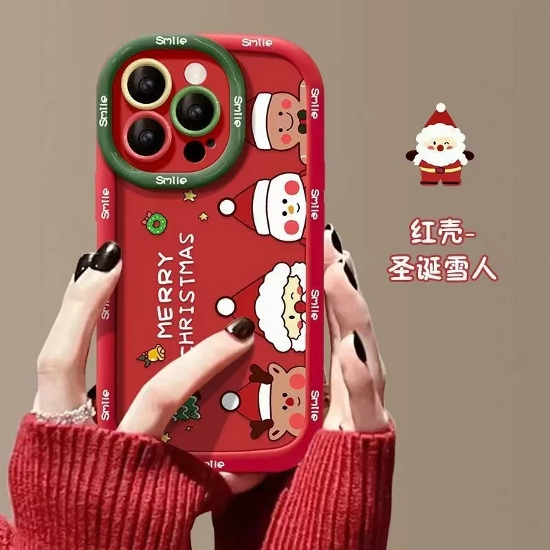 可爱圣诞老人适用苹果16/15手机壳可爱iPhone14Promax/软套新款12