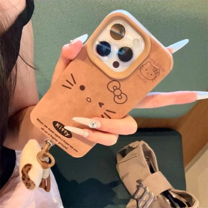 KT表情包皮质适用iPhone16promax手机壳15创意13/12秋冬14女款xs