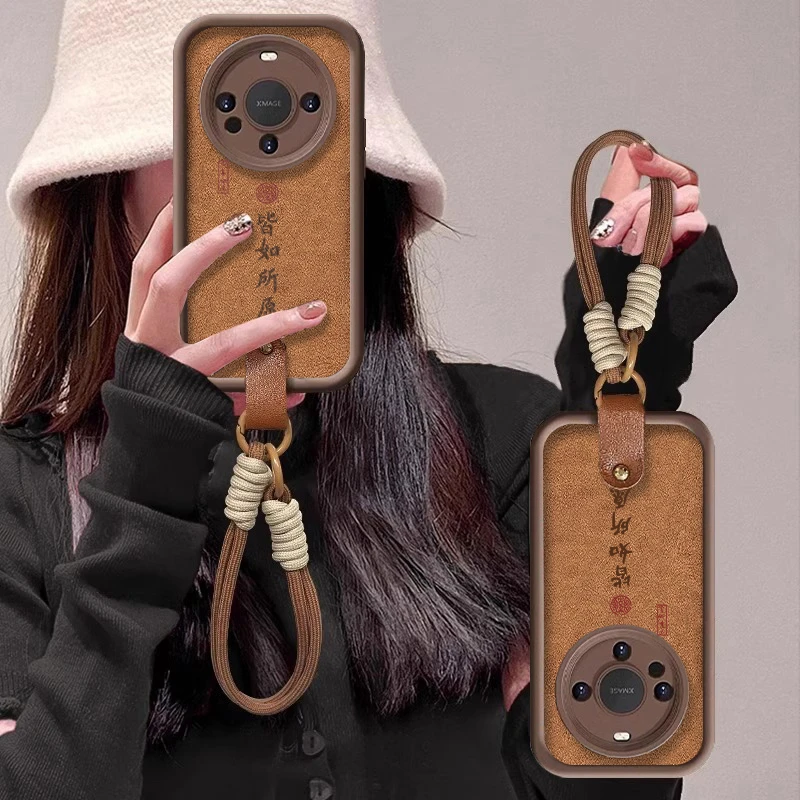 适用华为mate80pro手机壳皆如所愿pura80秋冬新款小羊皮pura70pro