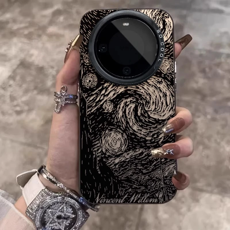 黑夜星空适用华为mate60pro防摔p60art新款p50pro复古p40全包女