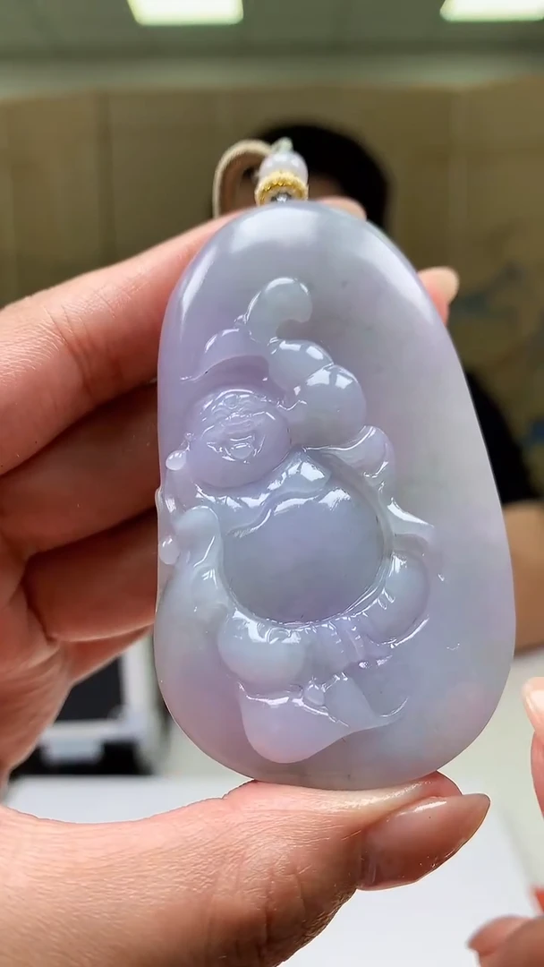 【闪购商品】定制翡翠未镶嵌4837MM-毛货挂件佛79