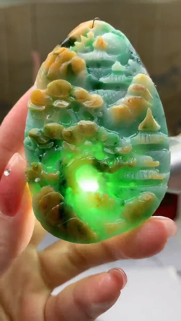 【闪购商品】定制翡翠未镶嵌5029ry-毛货挂件12