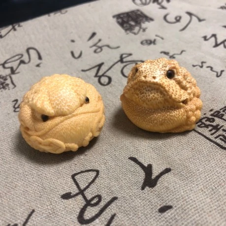枫烨阁龙血金丝竹创意实心竹雕葫芦肚鹰嘴与恶霸一对4.0