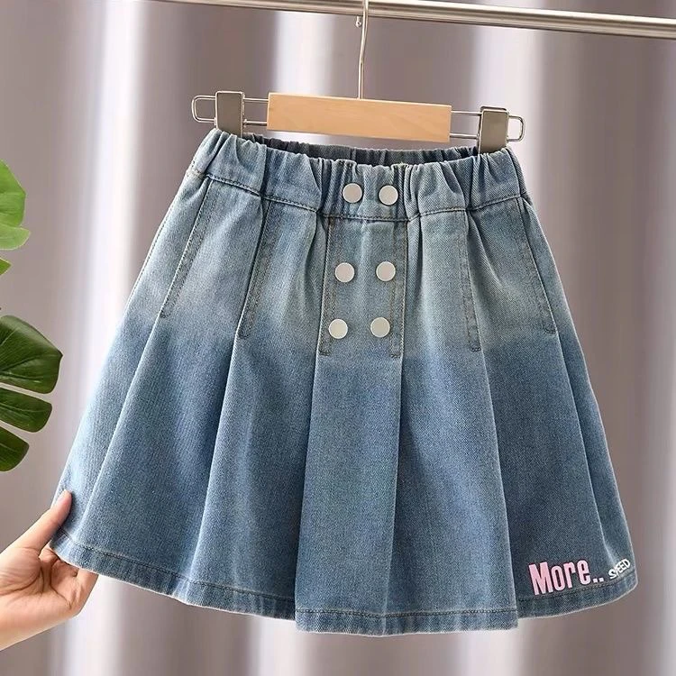 女童短裙夏季薄款儿童洋气牛仔裙2024新款裙子中大童时髦女孩裙子