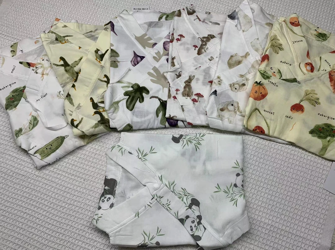 夏季婴童软竹纱布和尚服短爬哈衣