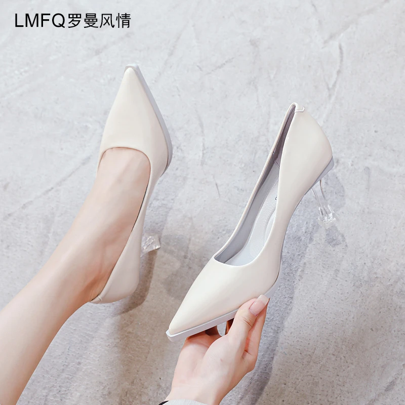 断码清仓新款水晶跟高跟鞋女细跟百搭性感单鞋女尖头时尚女鞋子