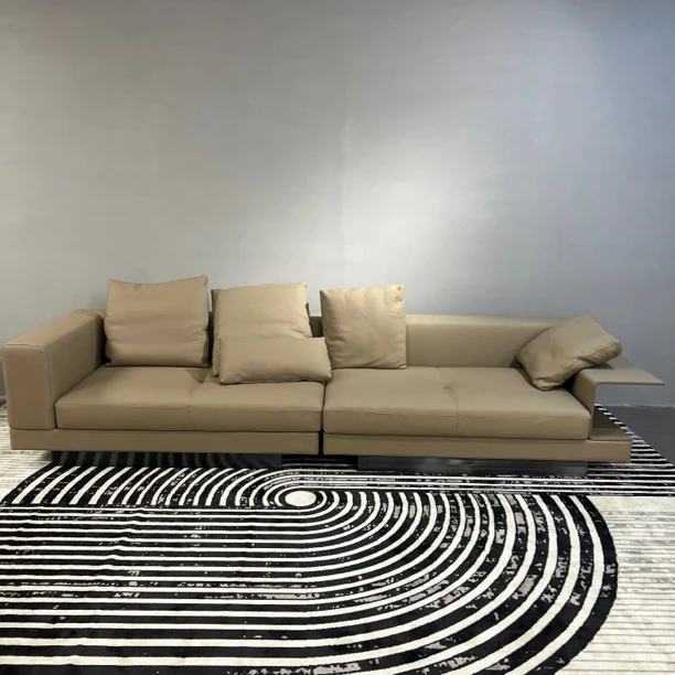 康纳利沙发意式极简单排沙发四人位大直排头层牛皮可定制展厅