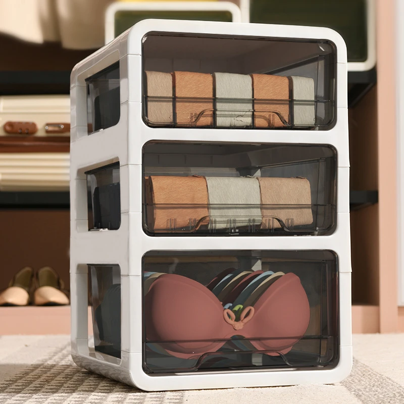 内衣收纳盒家用抽屉式收纳柜分格内裤袜子文胸三合一内衣收纳箱子