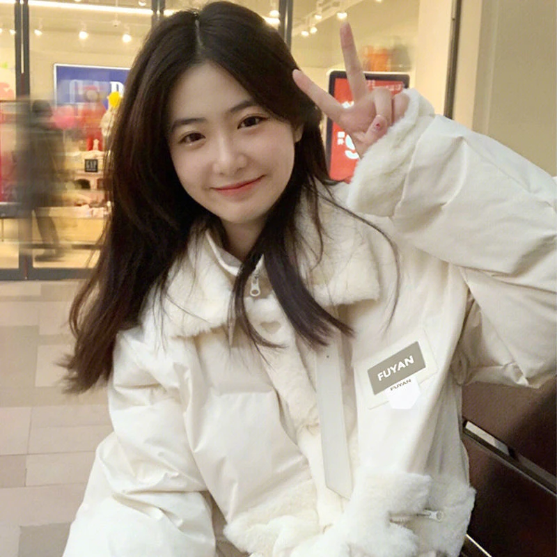 2023冬季新款加厚学生棉服女小个子棉服外套棉袄设计感学院风洋气