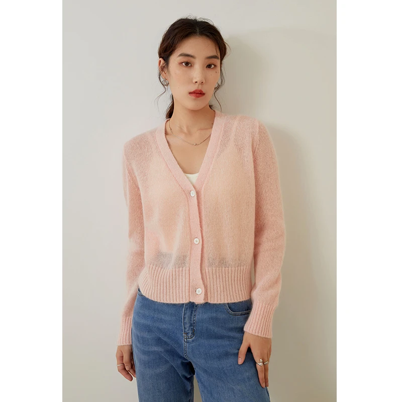 独束微胖大码女装气质显瘦温柔镂空时尚通勤长袖针织衫22DS3466