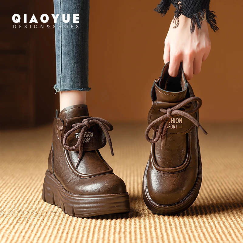 【隐形增高8CM】2024冬季时尚百搭小个子保暖搭子短筒马丁靴女F8068