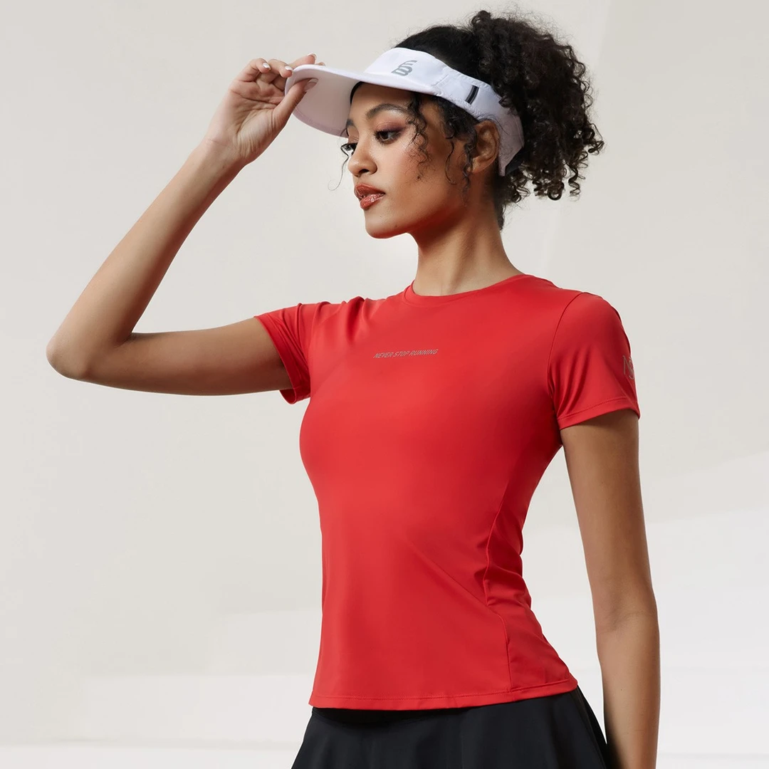 cosleaf裸感/科里芙瑜伽上衣女健身房运动短袖训练服跑步衣t恤