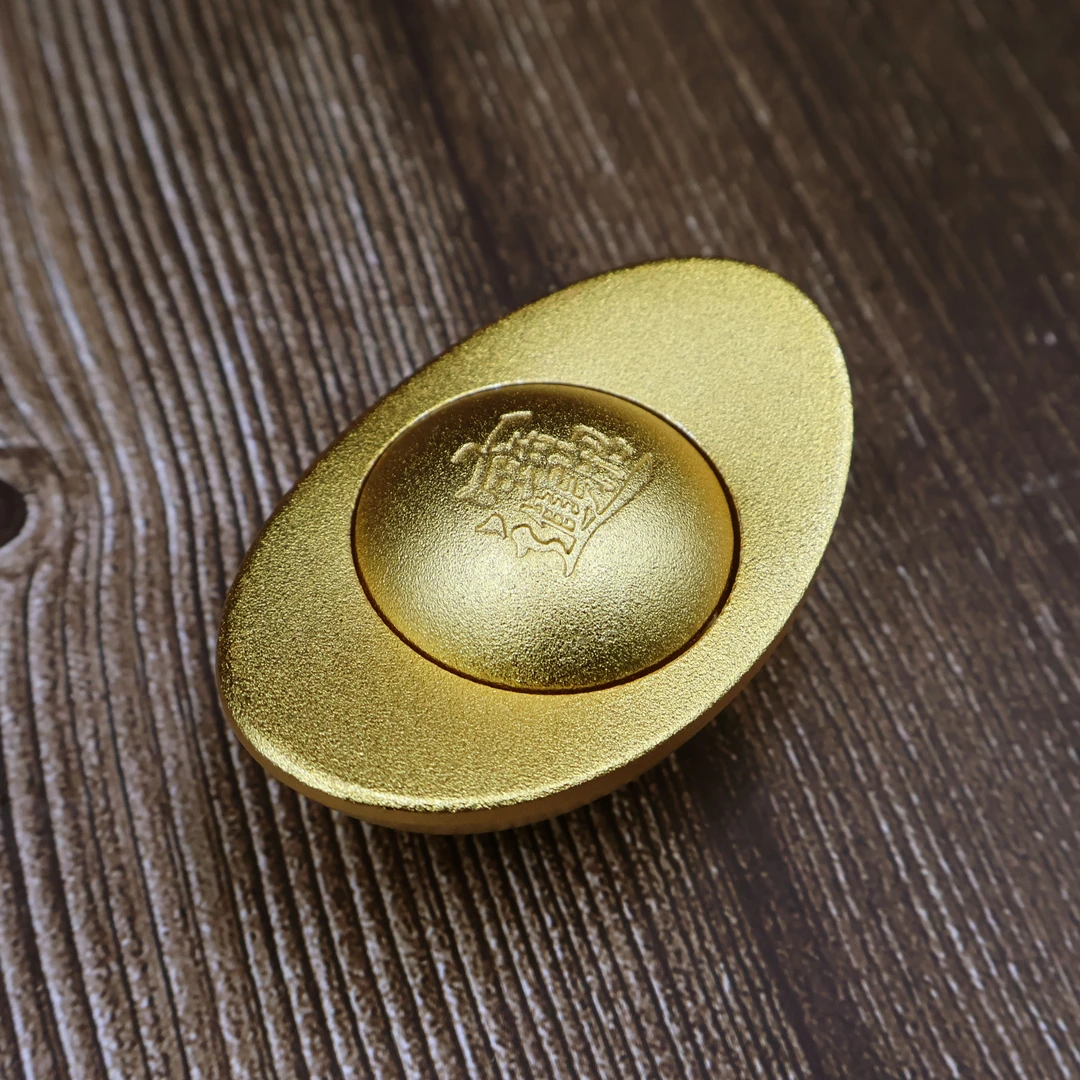 黄铜工艺品鎏金复古黄铜转转元宝手把玩件高档家具摆件