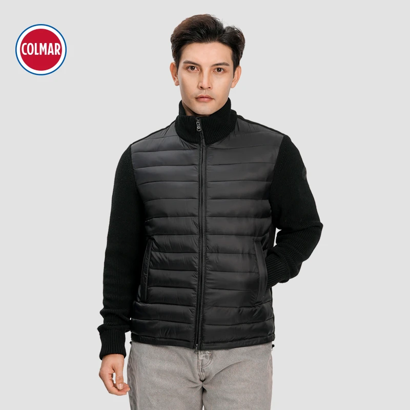 COLMAR/科尔马针织袖夹克男款外套保暖秋冬休闲冬季短款男士夹克