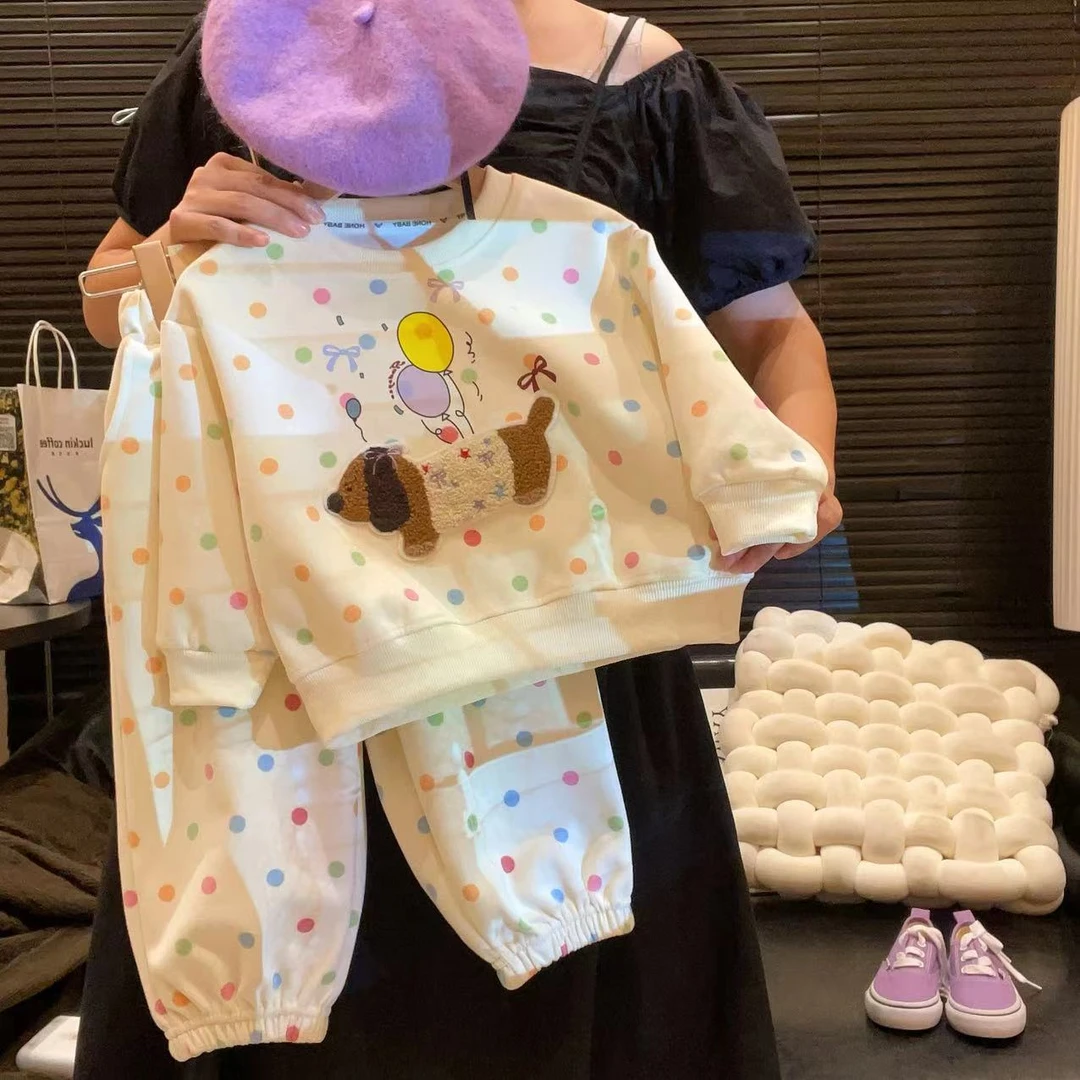 儿童卫衣卫裤秋冬新款韩版卡通洋气男女宝宝套头卫衣卫裤