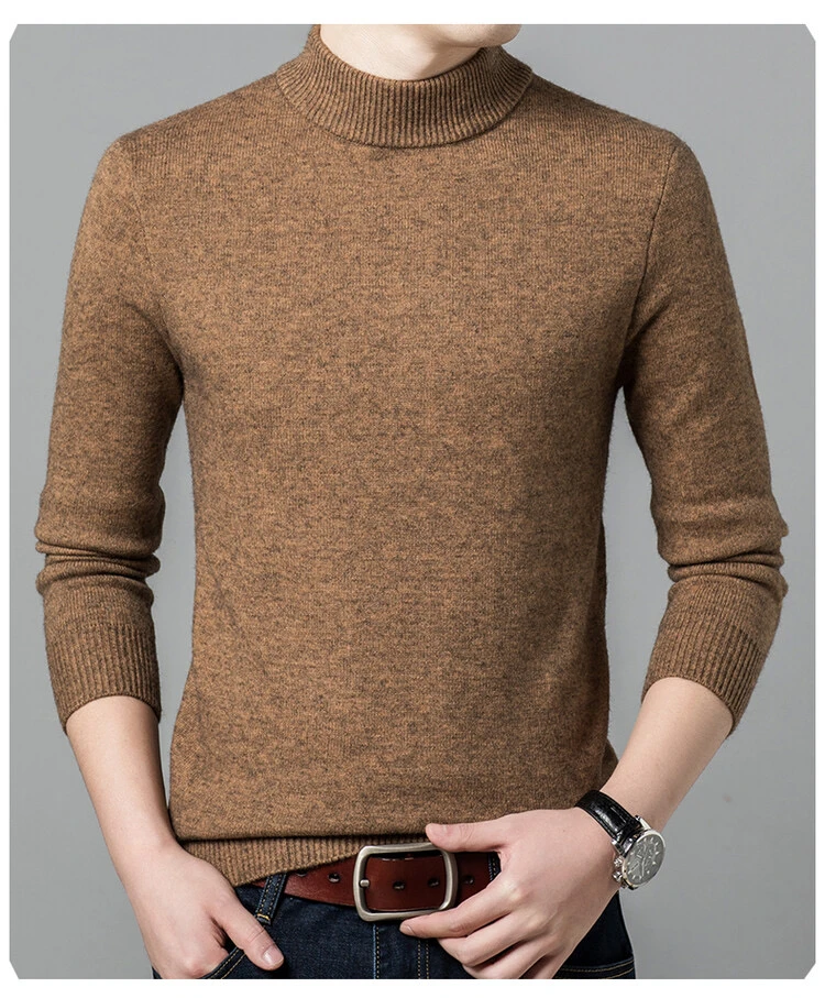 正品保罗男士羊绒衫加厚秋冬高档针织衫毛衣羊毛衫男装半高领保暖