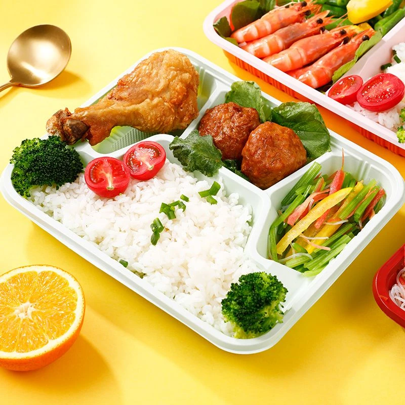 环保分格一次性米饭快餐盒带盖便当盒快餐店打包专用餐盒食堂美端