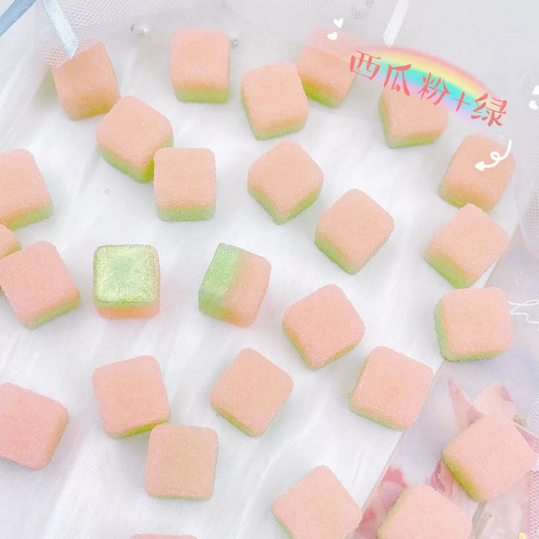 【饱饱碰碰屋】「双色方糖 」夜光系列树脂DIY相框镜子相框奶油胶配件