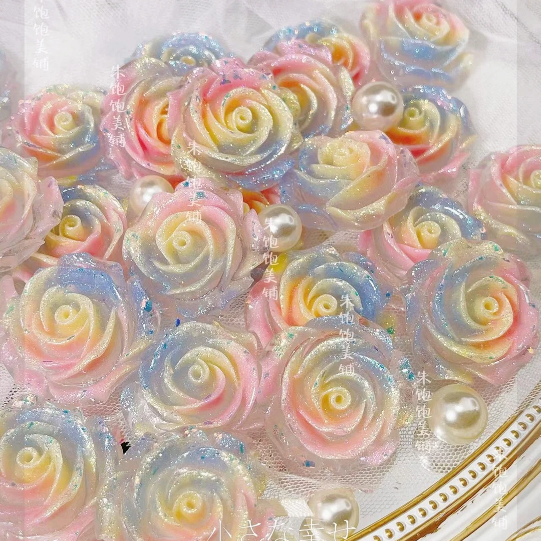 【朱饱饱美铺】夜光「 花序 」框收纳盒手工奶油胶DIY花花朵配件树脂