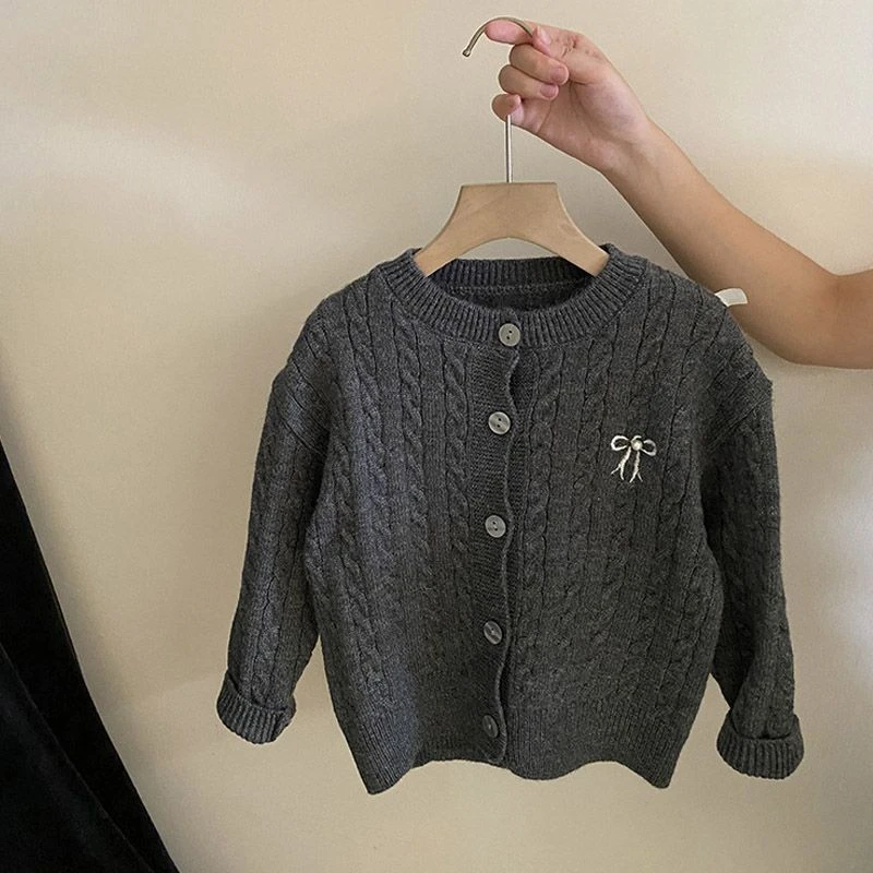 女童秋装森系针织开衫春秋款2025新款儿童洋气女宝宝毛衣外套秋季