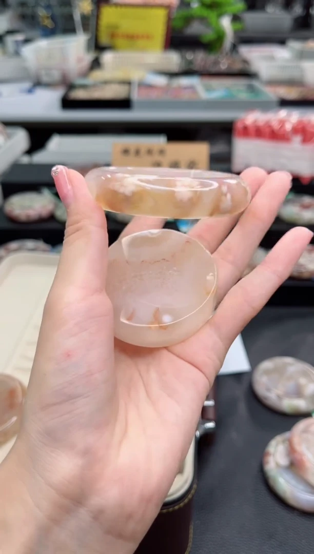 【闪购商品】石英质玉手镯未镶嵌56圈非金属布艺汐雅家樱花6115264