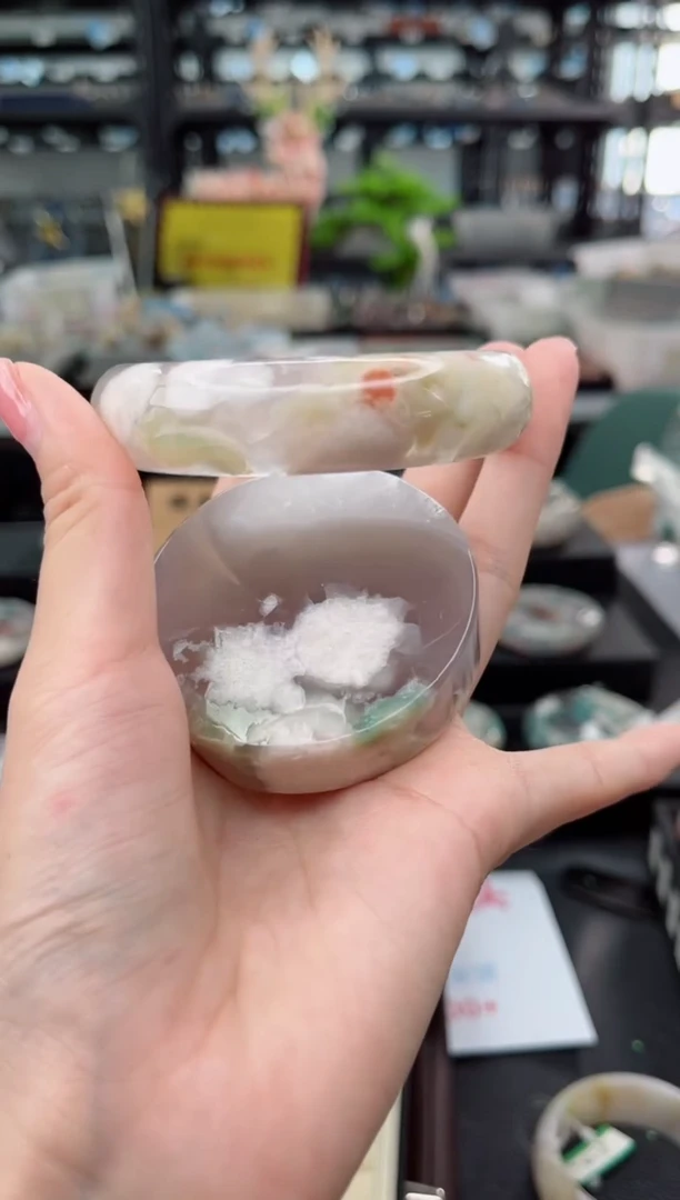 【闪购商品】石英质玉手镯未镶嵌61圈非金属布艺汐雅家樱花6536276